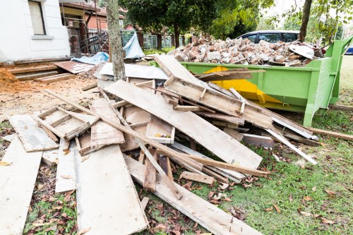 Waste removal truck operating in Loughton